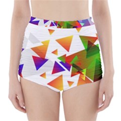 Abstract Pattern Background Design High-waisted Bikini Bottoms by Sapixe