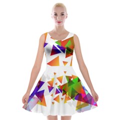 Abstract Pattern Background Design Velvet Skater Dress