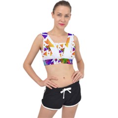 Abstract Pattern Background Design V-back Sports Bra