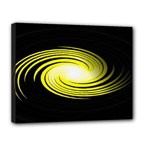 Fractal Swirl Yellow Black Whirl Canvas 14  X 11  by Sapixe