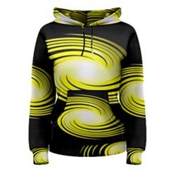 Fractal Swirl Yellow Black Whirl Women s Pullover Hoodie by Sapixe