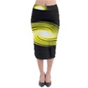 Fractal Swirl Yellow Black Whirl Midi Pencil Skirt View1