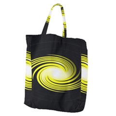 Fractal Swirl Yellow Black Whirl Giant Grocery Zipper Tote by Sapixe