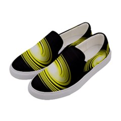 Fractal Swirl Yellow Black Whirl Women s Canvas Slip Ons