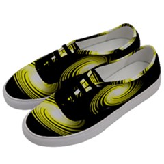 Fractal Swirl Yellow Black Whirl Men s Classic Low Top Sneakers by Sapixe