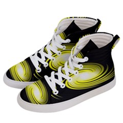 Fractal Swirl Yellow Black Whirl Women s Hi-top Skate Sneakers