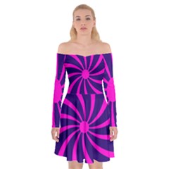 Illustration Abstract Wallpaper Off Shoulder Skater Dress