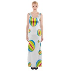 Balloon Ball District Colorful Maxi Thigh Split Dress by Sapixe