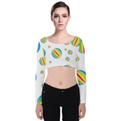 Balloon Ball District Colorful Velvet Crop Top by Sapixe