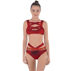 Flaming Skies Ominous Fire Clouds Bandaged Up Bikini Set 