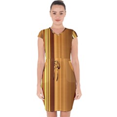Course Gold Golden Background Capsleeve Drawstring Dress  by Sapixe