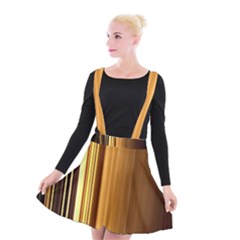 Course Gold Golden Background Suspender Skater Skirt