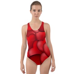 Form Love Pattern Background Cut-out Back One Piece Swimsuit