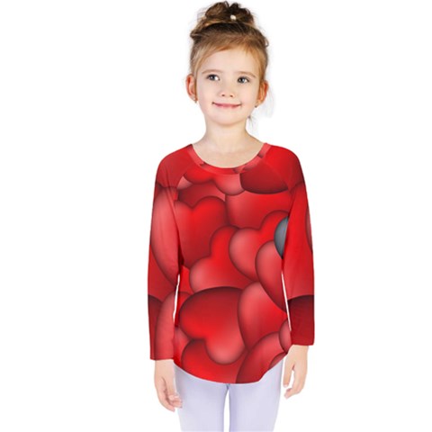 Form Love Pattern Background Kids  Long Sleeve Tee by Sapixe