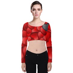 Form Love Pattern Background Velvet Crop Top