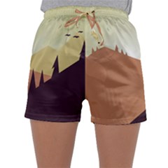 Sky Art Silhouette Panoramic Sleepwear Shorts by Sapixe