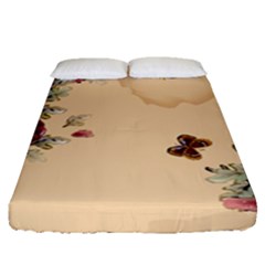 Flower Traditional Chinese Painting Fitted Sheet (queen Size) by Sapixe