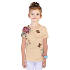 Flower Traditional Chinese Painting Kids  One Piece Tee