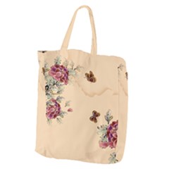 Flower Traditional Chinese Painting Giant Grocery Zipper Tote