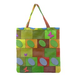 Easter Egg Happy Easter Colorful Grocery Tote Bag by Sapixe