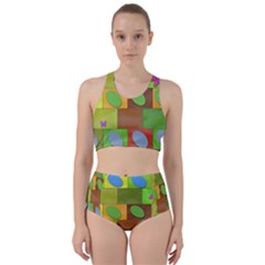 Easter Egg Happy Easter Colorful Racer Back Bikini Set by Sapixe