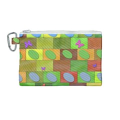 Easter Egg Happy Easter Colorful Canvas Cosmetic Bag (medium)