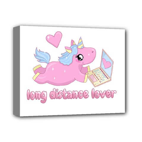 Long Distance Lover - Cute Unicorn Deluxe Canvas 14  X 11  by Valentinaart