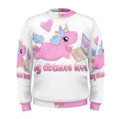 Long Distance Lover - Cute Unicorn Men s Sweatshirt by Valentinaart