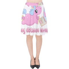 Long Distance Lover - Cute Unicorn Velvet High Waist Skirt by Valentinaart