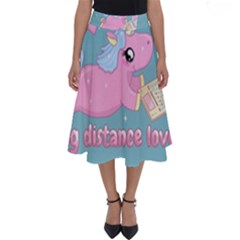 Long Distance Lover - Cute Unicorn Perfect Length Midi Skirt by Valentinaart