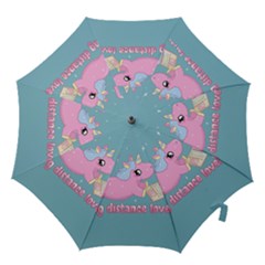 Long Distance Lover - Cute Unicorn Hook Handle Umbrellas (medium) by Valentinaart