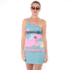 Long Distance Lover - Cute Unicorn One Soulder Bodycon Dress