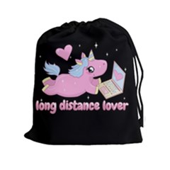 Long Distance Lover - Cute Unicorn Drawstring Pouches (xxl) by Valentinaart