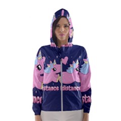 Long Distance Lover - Cute Unicorn Hooded Windbreaker (women) by Valentinaart