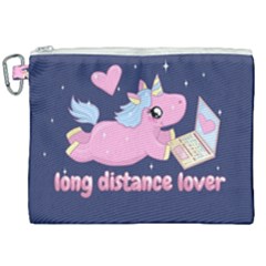 Long Distance Lover - Cute Unicorn Canvas Cosmetic Bag (xxl) by Valentinaart