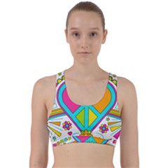 Love Peace Feelings Nature Back Weave Sports Bra by Sapixe