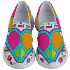 Love Peace Feelings Nature Kid s Lightweight Slip Ons