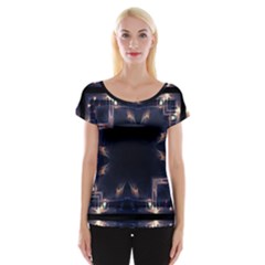 Cosmos Kaleidoscope Art Pattern Cap Sleeve Tops