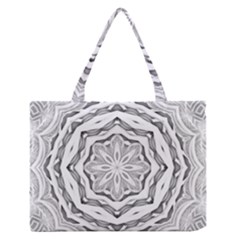 Mandala Pattern Floral Zipper Medium Tote Bag