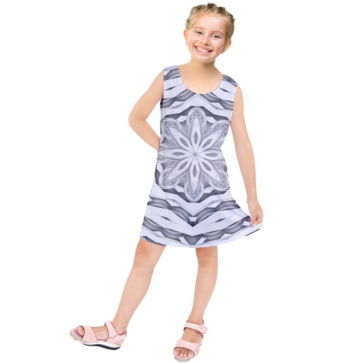 Mandala Pattern Floral Kids  Tunic Dress