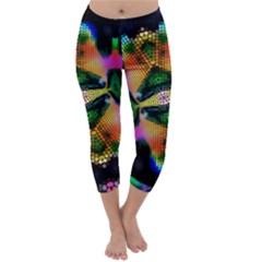 Butterfly Color Pop Art Capri Winter Leggings  by Sapixe