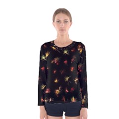 Fireworks Christmas Night Dark Women s Long Sleeve Tee