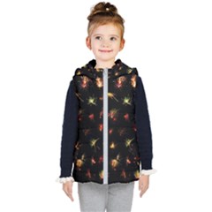 Fireworks Christmas Night Dark Kid s Hooded Puffer Vest by Sapixe