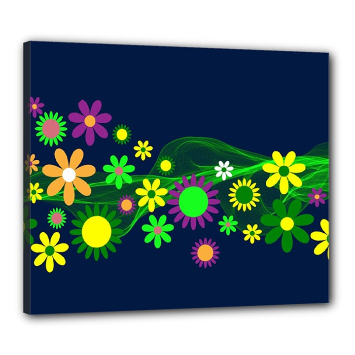 Flower Power Flowers Ornament Canvas 24  x 20 