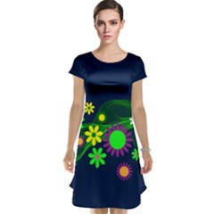 Flower Power Flowers Ornament Cap Sleeve Nightdress