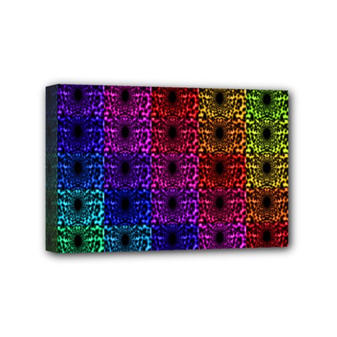 Rainbow Grid Form Abstract Mini Canvas 6  x 4 