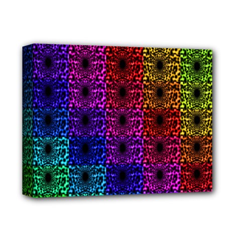 Rainbow Grid Form Abstract Deluxe Canvas 14  X 11 