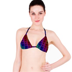 Rainbow Grid Form Abstract Bikini Top