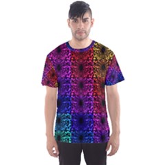 Rainbow Grid Form Abstract Men s Sports Mesh Tee