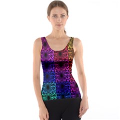 Rainbow Grid Form Abstract Tank Top